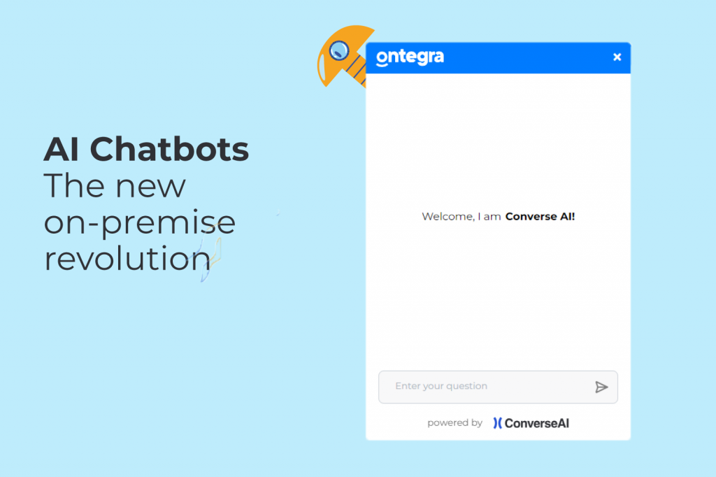 Custom AI chatbot interface by Ontegra displaying conversational capabilities.